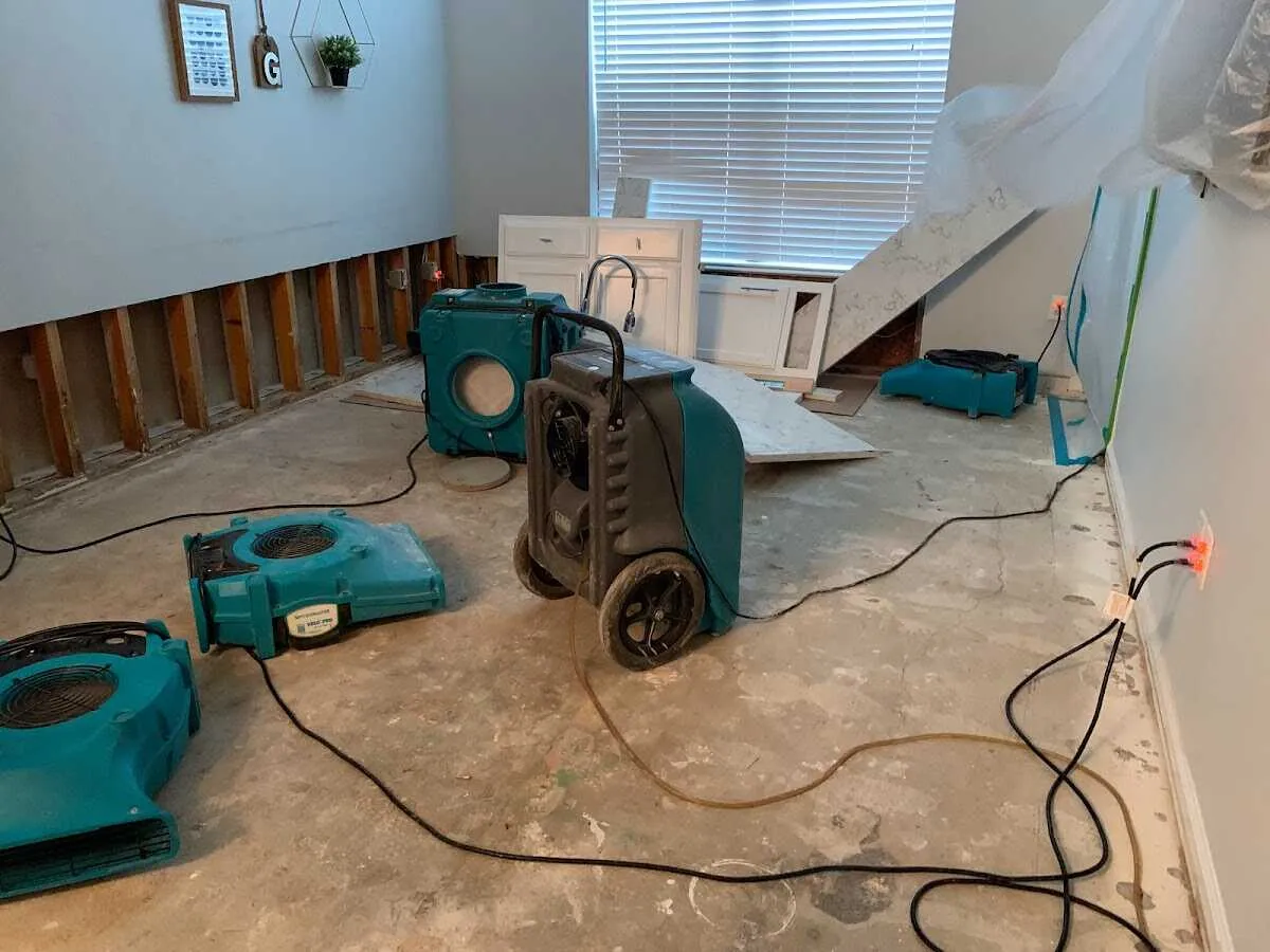 Dehumidifier in flood-cut room for Water Extraction & Removal in Sturtevant